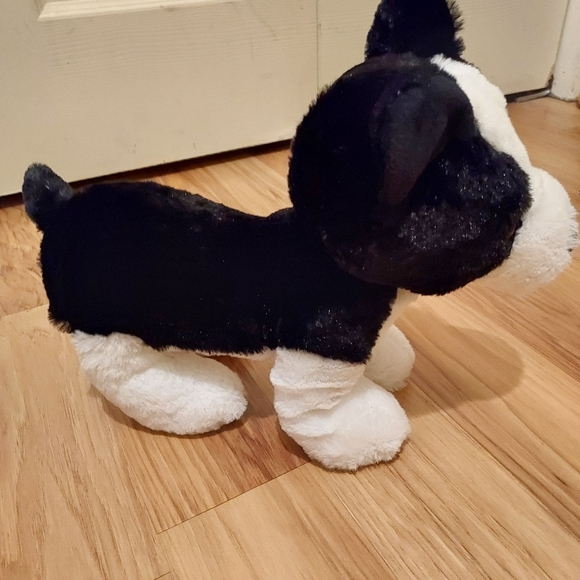 Goffa Puppy Dog Plush Black White Stuffed Animal Soft Toy Border Collie - Picture 2 of 8